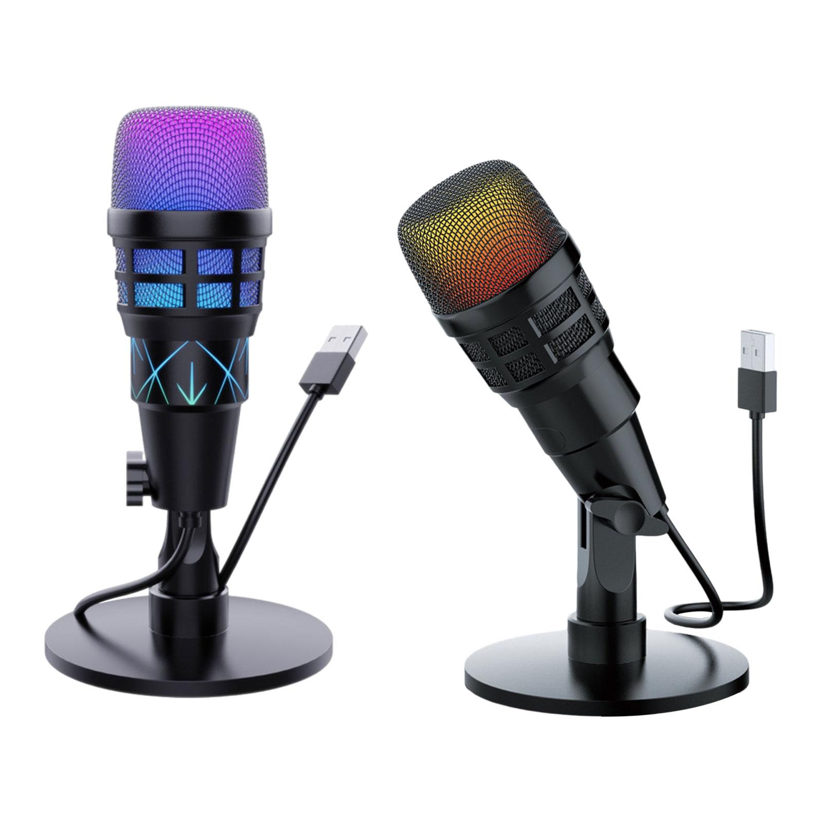 Streaming Mic Condenser - RGB USB คอนเดนเซอร์ไมโครโฟนสำหรับเล่นเกมคอมพิวเตอร์ไมโครโฟนระดับมืออาชีพสำหรับโทรศัพท์พีซีการบันทึกสตรีมมิ่งพอดแคสต์