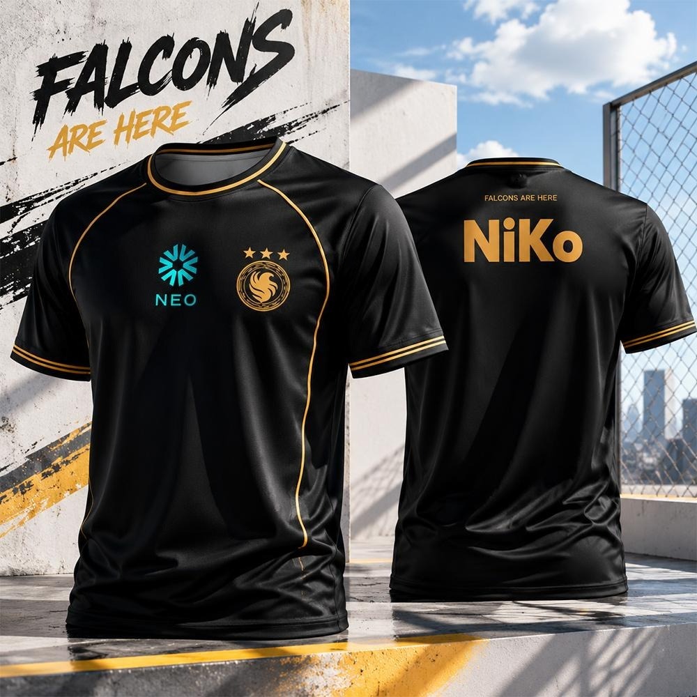 Esports Gaming Jersey Design - ชุดฝึกซ้อมทีมฟอลคอนส์ 2026 CS2 Esports เสื้อแฟนคลับ Karrigan