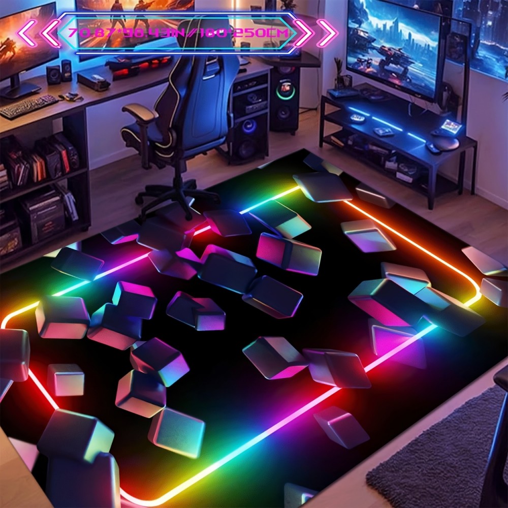 Esports Gaming Room - แผ่นรองเล่นเกม VIKAMA ดีไซน์สีสันสดใส พรมมีสไตล์ ซักด้วยเครื่องได้ เหมาะสำหรับห้องอีสปอร์ตและทางเข้าร้านอินเทอร์เน็ตคาเฟ่