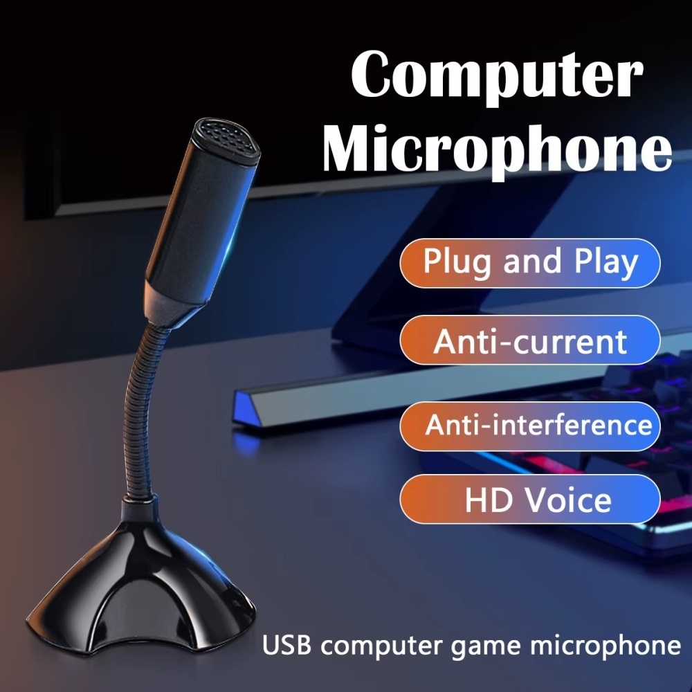 Streaming Mic Condenser - ไมโครโฟน USB สำหรับแล็ปท็อปและคอมพิวเตอร์ ปรับได้ ใช้สำหรับร้องเพลง เล่นเกม