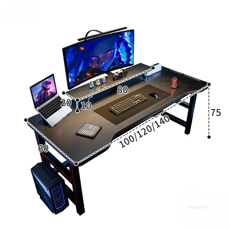 Esports Gaming House - โต๊ะคอมพิวเตอร์หรูหรา โต๊ะเล่นเกมอีสปอร์ตสำหรับบ้าน โต๊ะเรียนนักเรียนในห้องนอน โต๊ะทำงานเรียบง่ายสำหรับบ้านเช่า เฟอร์นิเจอร์สำนักงาน รุ่น