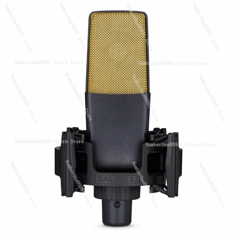 Streaming Mic Condenser - C414 ไมโครโฟนคอนเดนเซอร์แบบมืออาชีพ 48V แฟนทอมพาวเวอร์ไมโครโฟนไดอะแฟรมขนาดใหญ่สำหรับสตรีมมิ่งคาราโอเกะสตูดิโอบันทึกเสียง USB