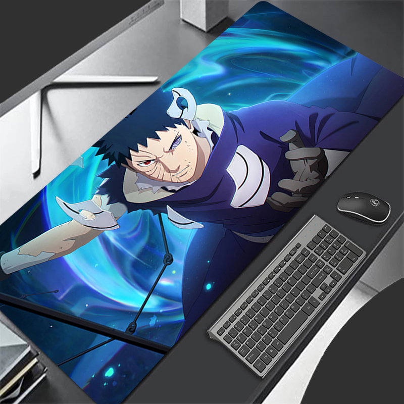 Esports Gaming Desk - แผ่นรองเมาส์อะนิเมะคาร์เปขนาดใหญ่นารูโตะ โอบิโตะ อุจิวะพีซีเกมเมอร์คอมพิวเตอร์เมาส์แพด วาร์มิโลคีย์บอร์ดอุปกรณ์เสริมสำหรับเล่นเกมแผ่นรองเม้าส์แบบขยาย