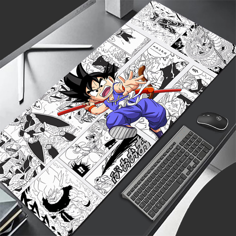 Esports Gaming Desk - แผ่นรองเมาส์คอมพิวเตอร์ลายโกคู แผ่นรองคีย์บอร์ดลายดราก้อนบอล แผ่นรองเมาส์เท่ๆ สำหรับเกมเมอร์ แผ่นรองเมาส์นุ่มสำหรับสำนักงาน พีซี
