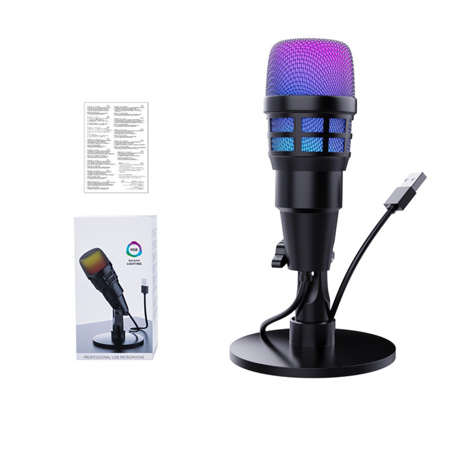 RGB USB คอนเดนเซอร์ไมโครโฟนสำห - Streaming Mic Condenser บทวิจารณ์และราคา