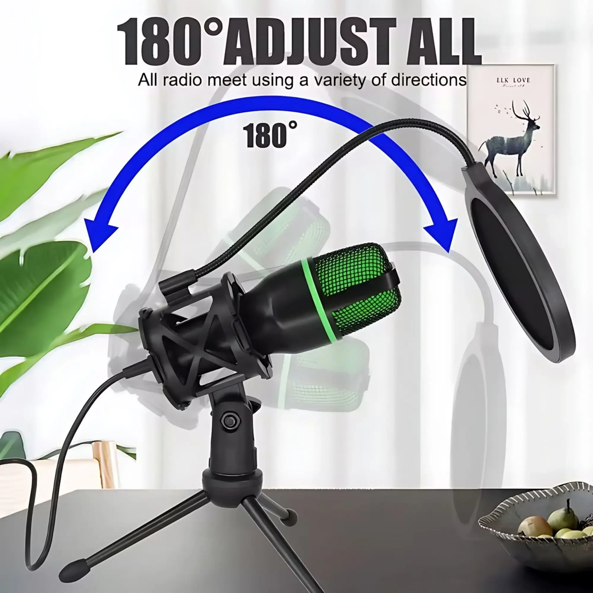 ชุดไมโครโฟนพร้อมไฟ RGB พร้อมขา - Streaming Mic Condenser บทวิจารณ์และราคา