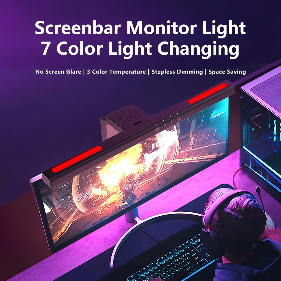 USB Stepless Dimming หน้าจอแขว - Gaming Monitor Curved บทวิจารณ์และราคา