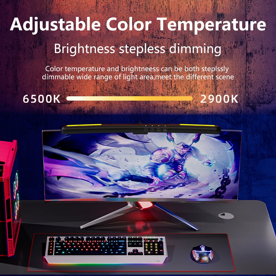USB Stepless Dimming หน้าจอแขว - Gaming Monitor Curved บทวิจารณ์และราคา