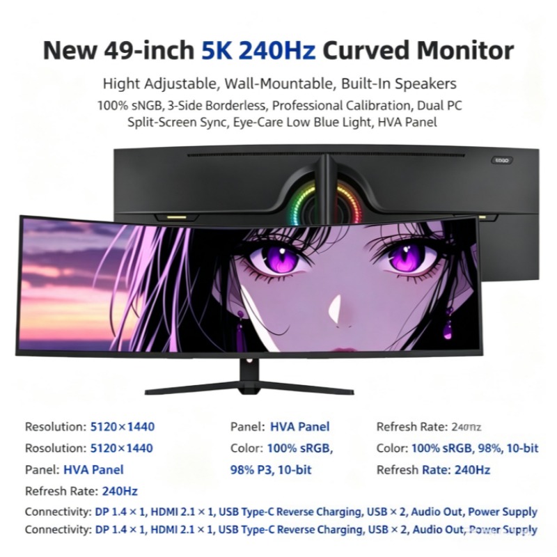 จอภาพโค้งขนาด 49 นิ้ว อัตราส่ว - Gaming Monitor Curved บทวิจารณ์และราคา