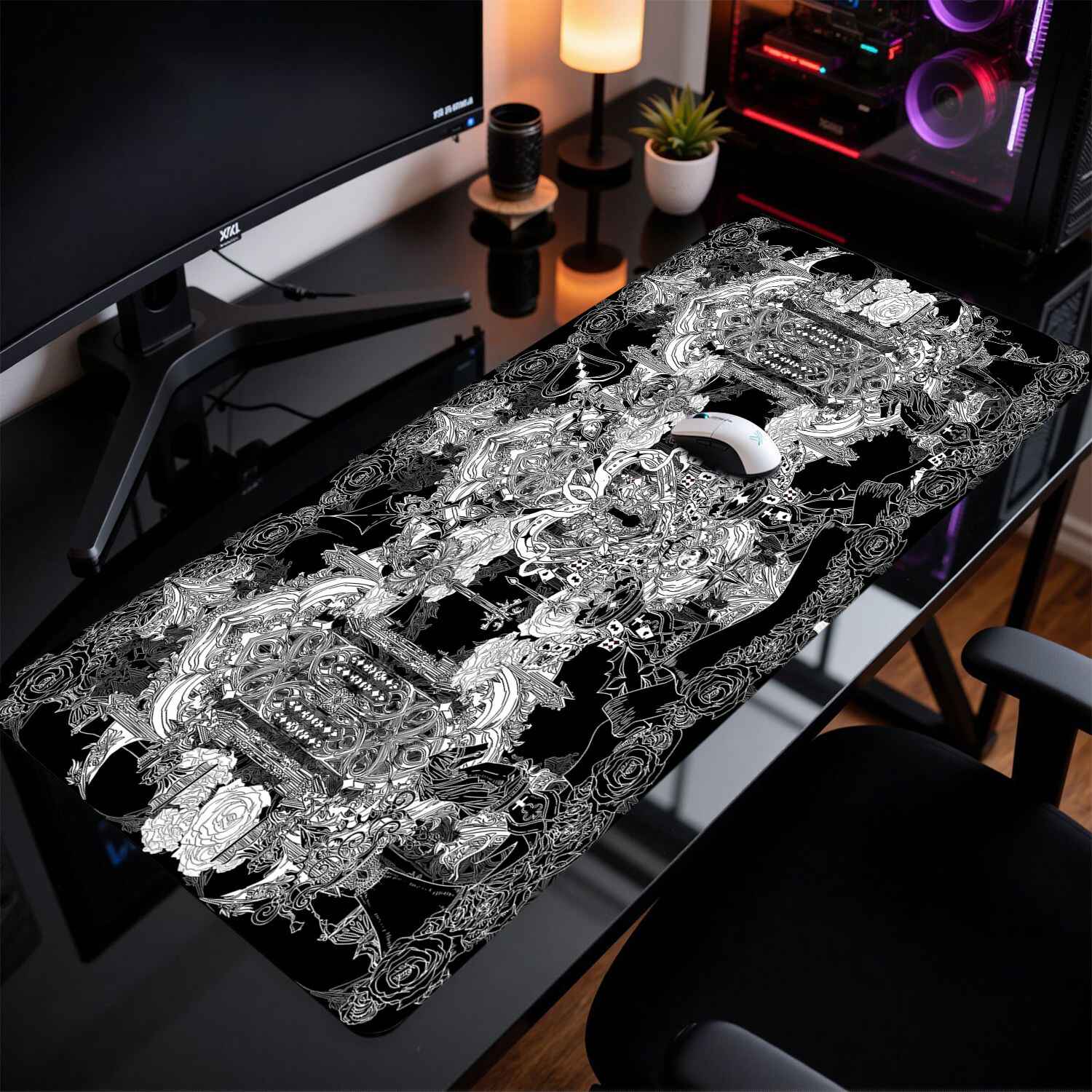 แผ่นรองเมาส์ลายอาคารโกธิค Divi - Esports Gaming Desk บทวิจารณ์และราคา