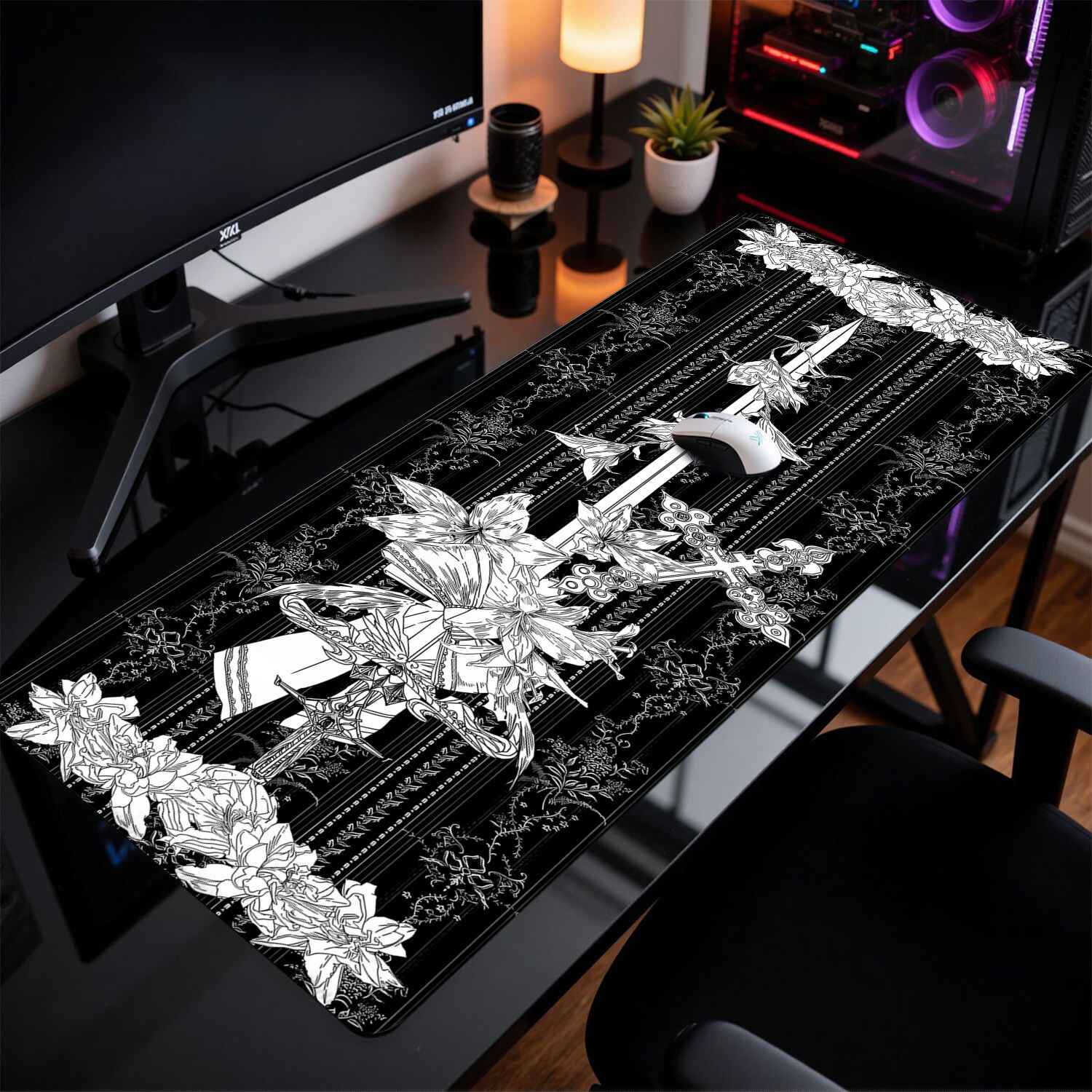 แผ่นรองเมาส์ลายอาคารโกธิค Divi - Esports Gaming Desk บทวิจารณ์และราคา