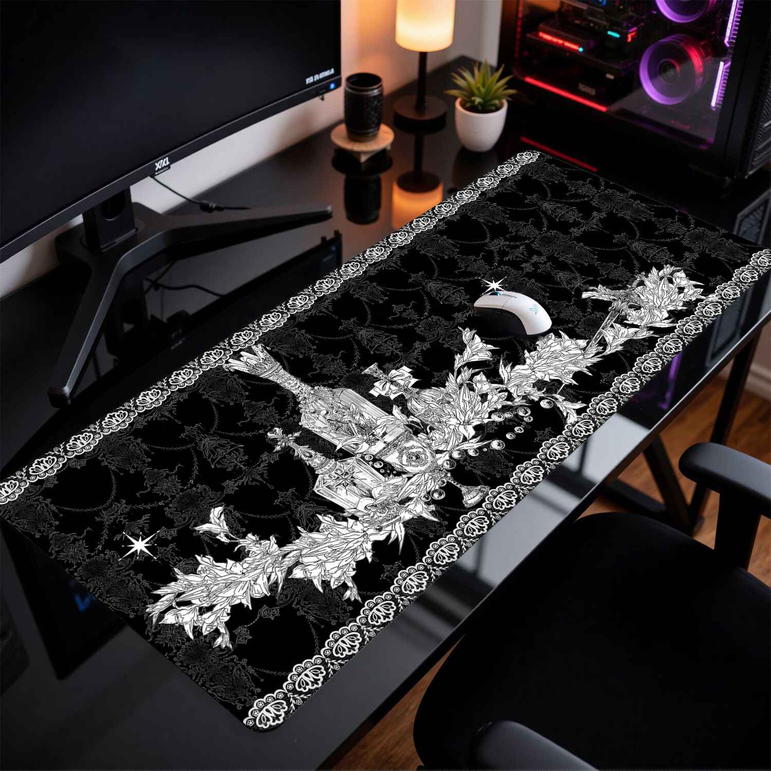 แผ่นรองเมาส์ลายอาคารโกธิค Divi - Esports Gaming Desk บทวิจารณ์และราคา