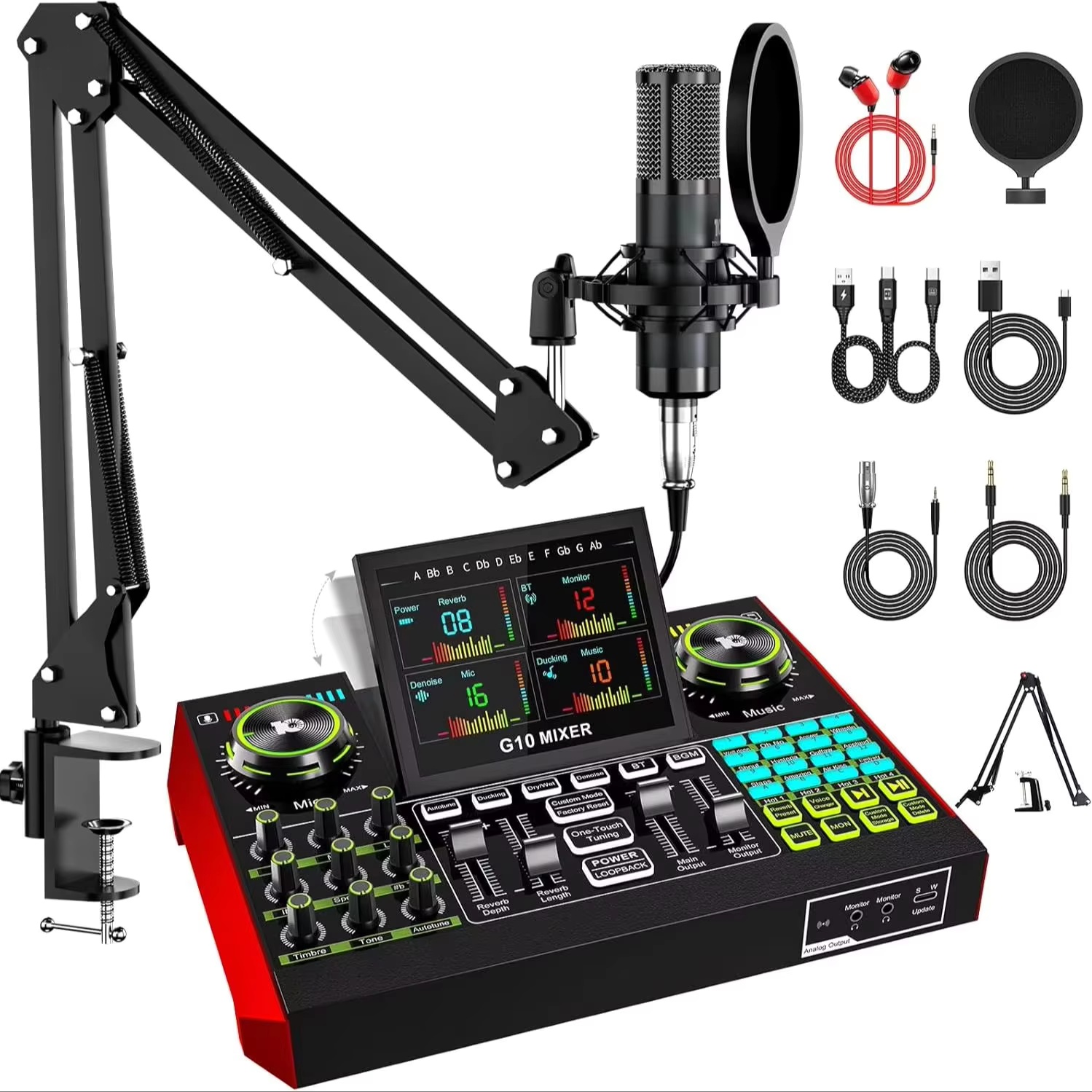 Tenlamp G10 อุปกรณ์มิกเซอร์เสี - Streaming Mic Condenser บทวิจารณ์และราคา